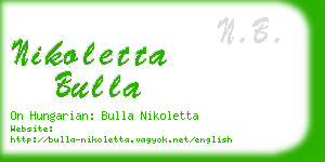 nikoletta bulla business card